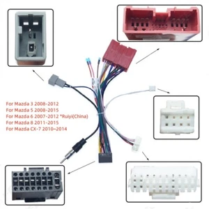 Car 16 Pin Stereo Radio Wiring Harness For Mazda 3 08-12 5 08-15 6 07-12 8 CX-7 - Picture 1 of 6