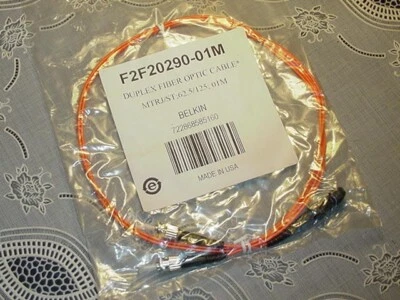 1M Belkin F2F20290-01M Patch Cable ST-MT-RJ Multi-Mode NEW! - Image 1 of 2
