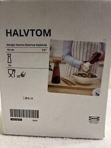 IKEA HALVTOM Brown Glass Spice Mill Set of (2) 7 1/2"