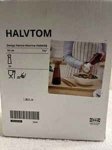IKEA HALVTOM Brown Glass Spice Mill Set of (2) 7 1/2" - Picture 1 of 9