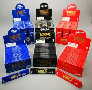 Vibes Papers King Size 33 hojas o conos 3 ud. NUEVO papel rodante cáñamo bernés - Imagen 1 de 14