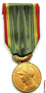 FRANCE. Medaille Société d' Encouragement au Dévouement en bronze doré ruban - Imagen 1 de 2