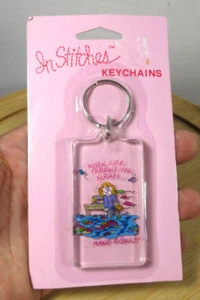 vintage new TLC Greetings In Stiches acrylic keychain fob quilting arts & crafts - Picture 1 of 4