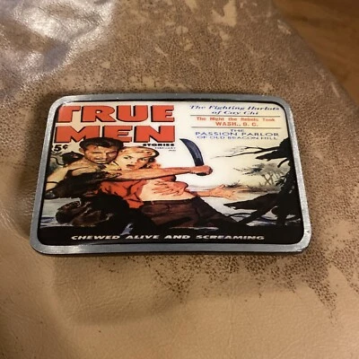 Febrero 1959 Portada de revista True Men Stories Hebilla de cinturón de metal Envío gratuito Foto 1 de 4