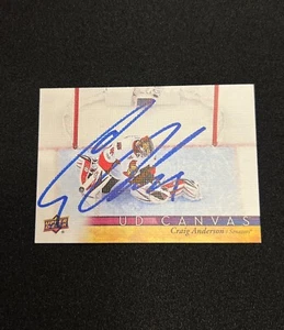 CRAIG ANDERSON Signed 2017-18 Upper Deck Hockey UD Canvas Card Senators #C61 - Picture 1 of 1