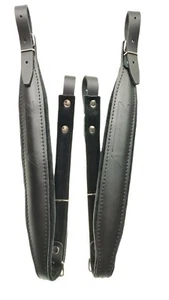 Paski wyściółkowe akordeonowe z prawdziwej skóry czarne dla dzieci (czarne) - Zdjęcie 1 z 3