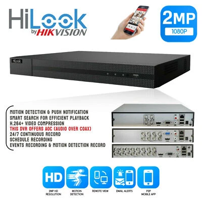 HILOOK BY HIKVISION HIKVISION HILOOK DVR 4 8 16 CH TURBO HD 1080P 2MP HDMI VGA CCTV DVR Registratore