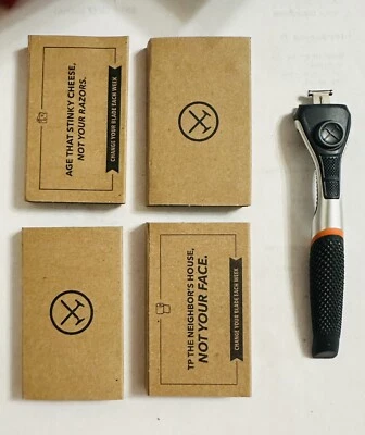 Lot Of 4 DOLLAR SHAVE Club 6 Blades Plus HANDLE GREAT Holiday Gift Set BRAND NEW