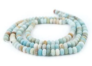 Rondelle Amazonite Stone Beads 6x10mm Multicolor Disk Gemstone 16 Inch Strand - Picture 1 of 3