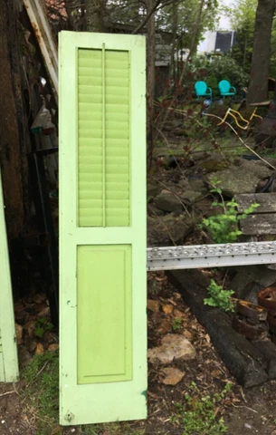 Primitive 1 Wooden Door Shutter Architectural Farm House Salvage  63in x 14.5 in Cover
