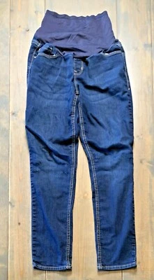 Old Navy Maternity Women's Skinny Full Panel Solid Blue Boot Cut Jeans Size: 8 - Image 1 of 4