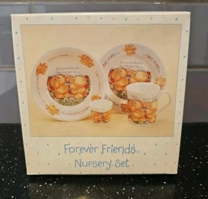 Vintage Andrew Brownsword Bone China Forever Friends Nursery 4pc Set Plate Bowl - Picture 1 of 10