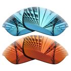 2 Pairs Polarized Replacement Lenses For-Oakley Half Jacket 2.0-Blue+Blaze Red