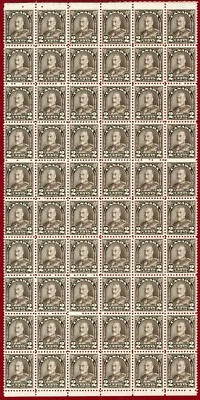 Canada 1931 #166b, 2c Dark Brown, Block of 60, MNH, OG, SCV $600.00 - Image 1 of 2