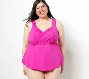 Kim Gravel X Trajes de Baño Envolvente Sweetheart Brief Tankini Frambuesa 14 Nuevo - Imagen 1 de 1