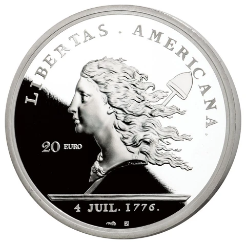 France 2023 20€ 1-oz Silver Libertas Americana Proof w/OGP Cover