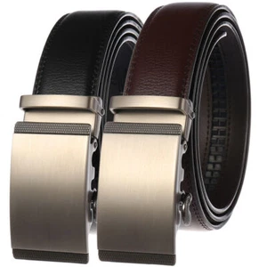 Trend Men's Cowskin Leather Belt Automatic Buckle Waist Strap Ratchet Strap Gift - Bild 1 von 6