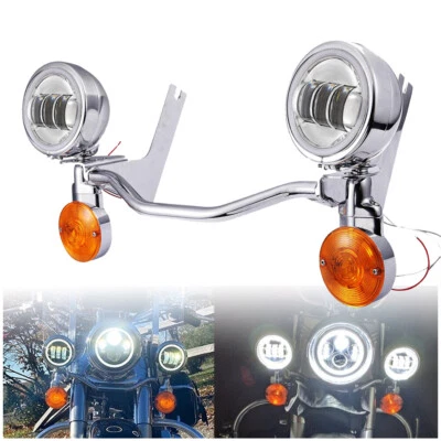 US Spot Passing Lights & Turn Signals Lamps Bar Kit for Harley Touring Road King - Image 1 of 4