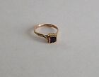 Antique Victorian Child's Ring in 10k Yellow Gold Ring Purple Paste, Size 2.25