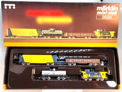 Z Marklin 8686 Alaska RR 4-Car Freight Set (Tested) (MTL couplers) NIB - Image 1 of 4