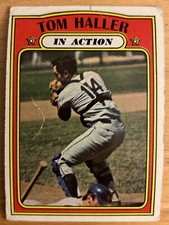 1972 Topps Tom Haller In Action Baseball Card #176 Tigers Low-Grade Poor Creased