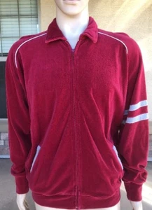 Vintage Capri By David Langman Full Zip Velour Jacket Retro Hong Kong Size XL - Picture 1 of 8