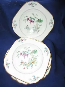 4 TUSCAN PLATES LILAC TIME LILAC TREE SQUARE 7.5" BRUNCH LUNCH SALAD - Picture 1 of 5