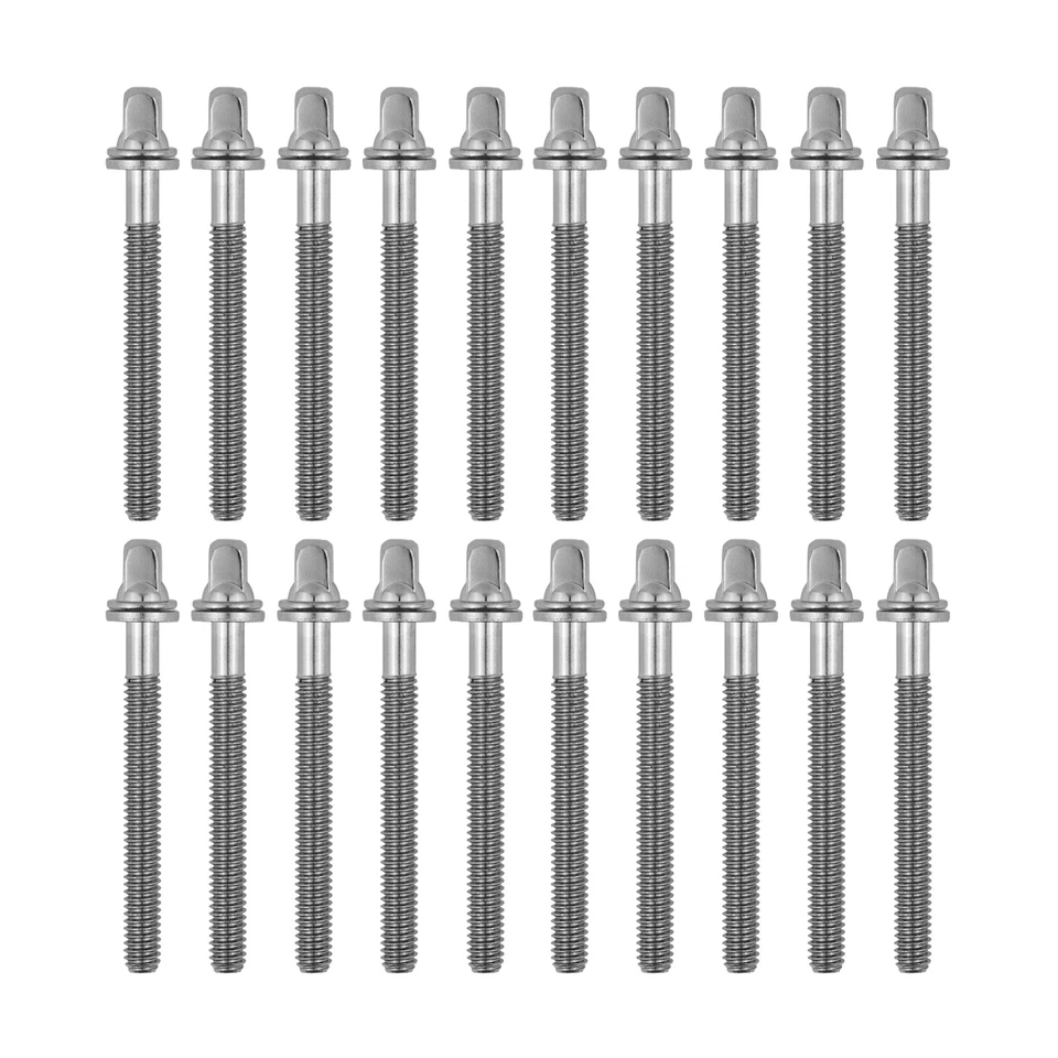 20 varillas de tensión de tambor 2" (52 mm) cromadas con arandelas diámetro 7/32" pieza de tambor Foto 1 de 1