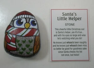 V1 roter Schal WEIHNACHTSMANN KLEINE HELFEREULE Weihnachten Steinfigur ganz - Bild 1 von 4