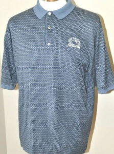 Bobby Jones Mens Polo Golf Shirt Blue Size L Embroidered Placket 101st U S Open  - Picture 1 of 3