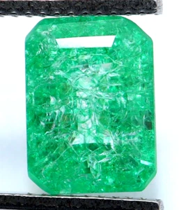 Natural Certified Columbian Green Emerald 7.75 Ct Emerald Cut Loose Gemstone - Picture 1 of 7