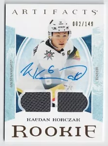 2022-23 Artifacts Gold Dual Jersey Autograph Rookie #197 Kaedan Korczak 002/149 - Picture 1 of 1