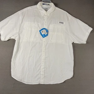 Camicia da pesca Columbia PFG Tamiami uomo XL bianca manica corta ventilata - Foto 1 di 8
