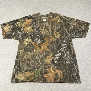 T-shirt mimetica vintage anni 90 JERZEES outdoor muschio rovere rottura taglia XL - Foto 1 di 9
