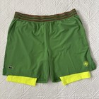 Lacoste Men’s Roland Garros Lined Tennis Shorts Green/Yellow Size US XXL FR 7 