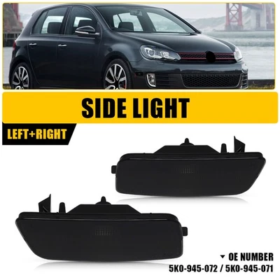 2x Carcasa de luz lateral de humo para Volkswagen MK6 GTI eooh 2010 2011 2012 2013 2014 Foto 1 de 4