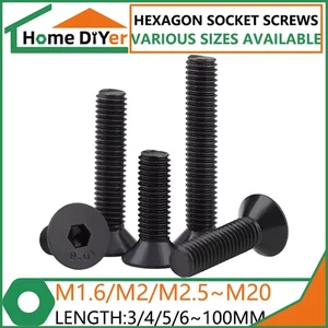 Tornillos de cabeza avellanada hexagonal de acero de aleación 10,9 M1,6/M2/M2,5/M3/M4~M20 - Imagen 1 de 10