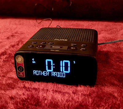Pure Siesta S2 Digital DAB FM Radio Alarm Clock in Black - Image 1 of 4