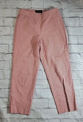 Piazza Sempione Audrey Pants Sz 2(26x23) Red Check Straight Made In Italy - Image 1 of 4