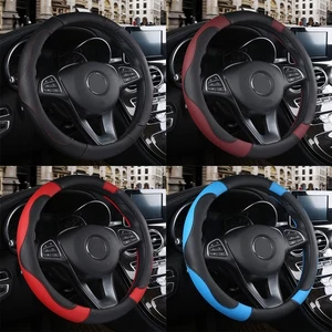 1pc PU Leather Sport Style Car Steering Wheel Cover Non-slip Sweat Breathable - Bild 1 von 14