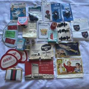 Vintage Lot of Various Advertisement Needle Books, Patches, Thread - Bild 1 von 17