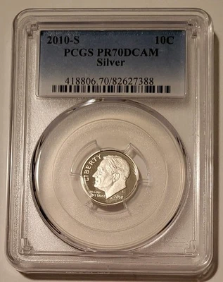 2010 S Silver Roosevelt Dime Proof PR70 DCAM PCGS - Image 1 of 2