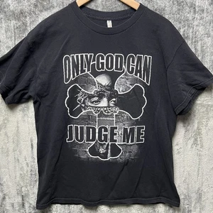 T-shirt nera grande vintage Only God Can Judge Me Tupac Street Wear - Foto 1 di 6