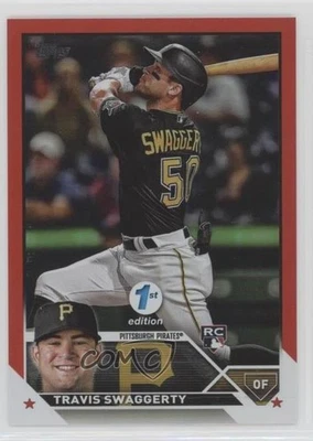2023 Topps Series 1 1st Edition Red Foil /50 Travis Swaggerty #67 Rookie RC - Image 1 of 2