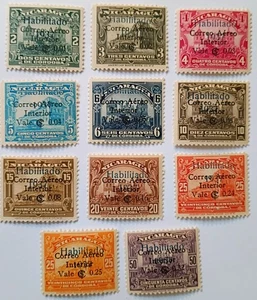 Francobolli posta aerea Nicaragua, 1937, sc#C175-185, come nuovi, NH, OG, set completo - Foto 1 di 6