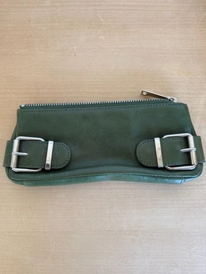 Green Leather Clutch Bag, Banana Republic, Pre-Owned, Good Condition - Image 1 of 4