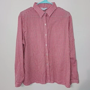 Vintage Sears Perma-Smooth Damen Hemd Langarm kariert rot weiß kariert 18 - Bild 1 von 8