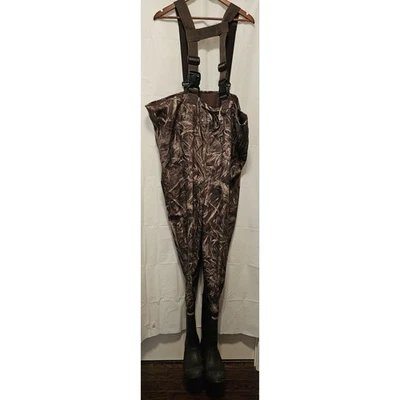 Game Winner Men’s Real Tree Max-5 2-Ply Boot Foot Size 12 Adjustabl Chest Waders - Image 1 of 4