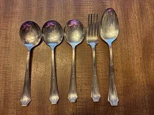 Set piatti argento vintage Ajax larghi / cucchiaio da portata / mestolo / forchetta - Foto 1 di 5