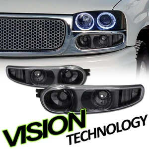 Luz de parachoques de estacionamiento con señal de giro transparente negra Jy para GMC Yukon/Sierra Denali 01-06 - Imagen 1 de 2